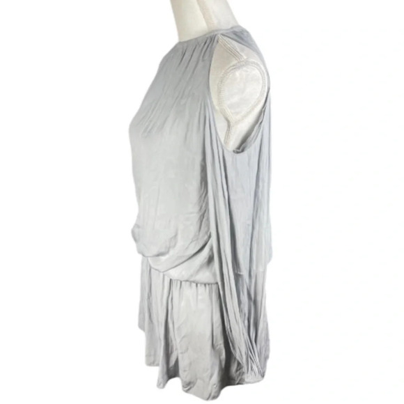 Ramy Brook Dress Womens XS Lauren Cold Shoulder Silky Feminine Mini Silver - Picture 6 of 15